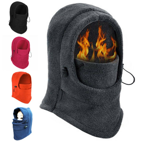 Thermal Fleece Balaclava Hats Hooded Windproof Neck Warmer Winter Sports Face Mask Bike Motorcycle Helmet Beanies Masked Cap ► Photo 1/6