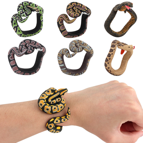 Snake Python Bracelet Simulation animal model figure plastic Fun Prank Gift For Kids educational children's boys girls Hot toys ► Photo 1/5