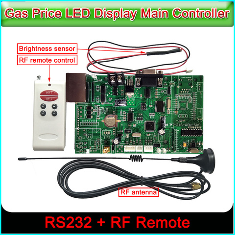 LED Sign Control Board,  Gas Oil Price 88:88 LED Display Screen Main Control Card RS232&RF Control Card ► Photo 1/1