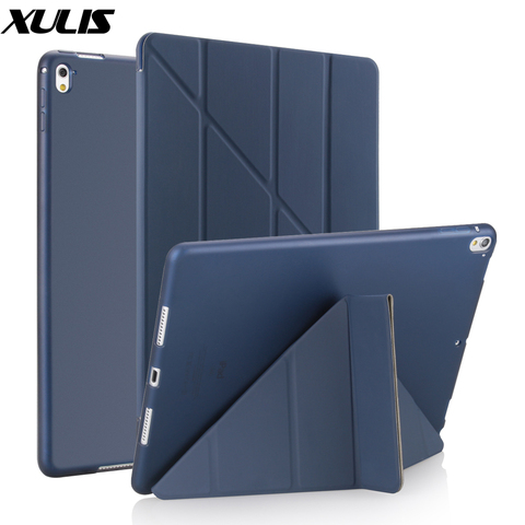 Case for ipad Pro 9.7 inch Leather Silicone Multi-fold Smart Cover For iPad Pro 9.7 Case 2016 A1673 A1674 A1675 Funda ► Photo 1/6
