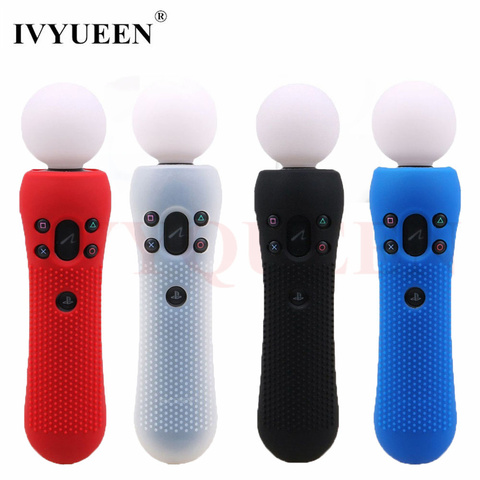 IVYUEEN 1 pcs Anti-slip Silicone Rubber Cover Protective Skin Case for Sony PlayStation PS VR Move Motion Controller Black Blue ► Photo 1/6