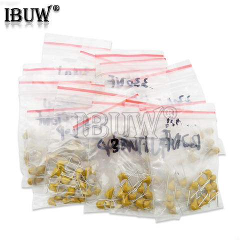 18ValuesX10PCS=180PCS Mono Monolithic Capacitors ,Monolithic Ceramic Capacitor Assortment Kit 20PF-105(1UF) 50V ► Photo 1/2