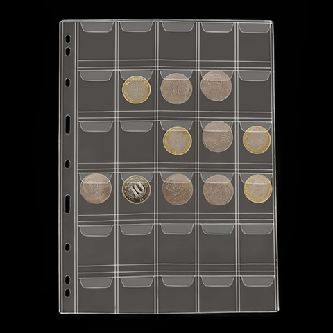 30 Pockets Classic Plastic Coin Holder Sheet Storage Collection Money Album Case ► Photo 1/6