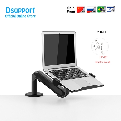 Dual use for Monitor Holder and laptop Desk Stand Adjustable OZ-1S Single Arm Gas Spring TV Mount Fits Up to 32