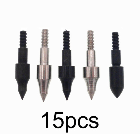 15pcs 100 Grain Archery Broadheads Field Points Practice Arrowhead Target Tips Black Silver Sharp Head Round Head ► Photo 1/6