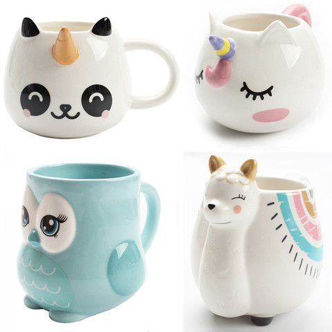 Cute Animal Ceramic Mug Creative Hand Painted 3D Mugs With Handle Coffee Tea Milk Breakfast Cups Nice Gifts ► Photo 1/6