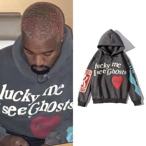 Kanye West Hooded Hoodies Streetwear Hip Hop Graffiti Hoodies Men Stranger Things Vintage Plus Velvet Pullover Sweatshirt Women ► Photo 1/6