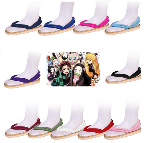 Hot Anime Demon Slayer Kimetsu No Yaiba Cosplay Accessories Kamado Nezuko Cosplay Clogs Kimono Flip-flops Geta Slippers Shoes ► Photo 1/6