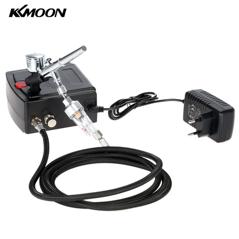 KKmoon 100-240V Professional Gravity Feed Dual Action Airbrush Air Compressor Kit for Art Painting Spray Model Air Brush ToolSet ► Photo 1/6