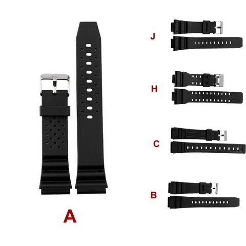 16mm 18mm 20mm 22mm Rubber Silicone Strap Suitable for Casio Electronic Watch Band Sport Waterproof Wristband for Casio Watch ► Photo 1/6