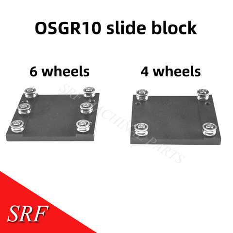 Aluminum roller linear guide rail slide block OSGR10 4 wheels 6whees Doulbe shaft-linear guide rail block ► Photo 1/3