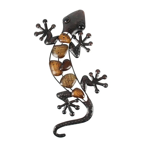 Home Decor Metal Gecko Wall for Garden Decoration Outdoor Statues Accessories Sculptures and Animales Jardin ► Photo 1/6