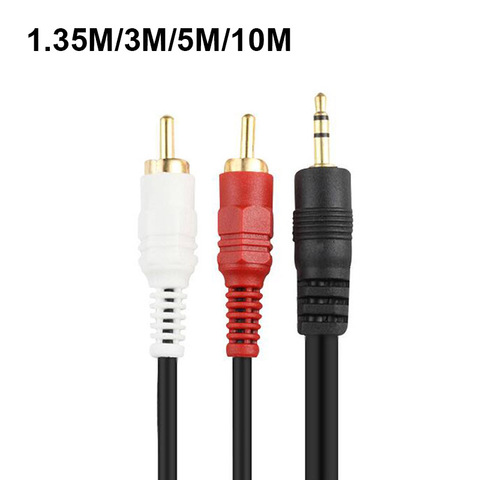 3M 5M 10M 3.5mm Male Jack to AV 2 RCA Male extend Cable connector For Phone TV AUX Sound computer PC Speakers Music Audio Cords ► Photo 1/6