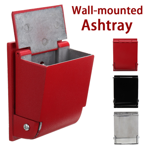 Wall Mounted Cigarette Ashtray Holder Aluminum Alloy Ashtray Storage Holder for Outdoor Smoking Public Places 95*70mm ► Photo 1/6
