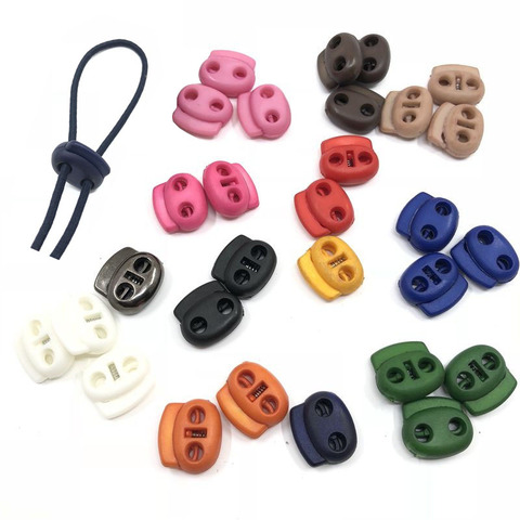 30Pcs Two Hole Plastic Stopper Cord Lock Tighten Spring Cord End Buckles DIY Adjustable buckle for sportswear/shoes/elastic band ► Photo 1/6