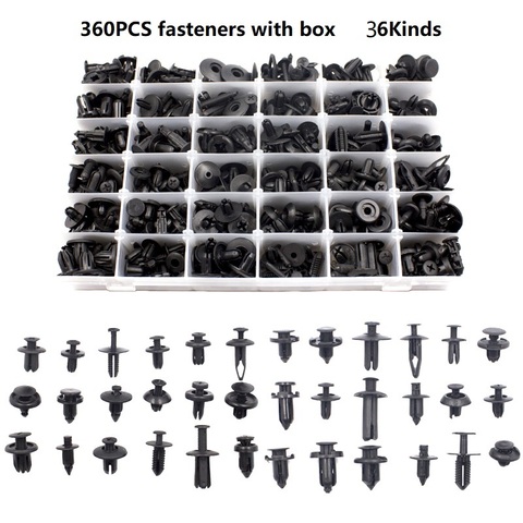 360PCS Universal Mixed Car Bumper Fender Screw Plastic Fastener Clip With Box Set For All Auto Rivet ► Photo 1/6