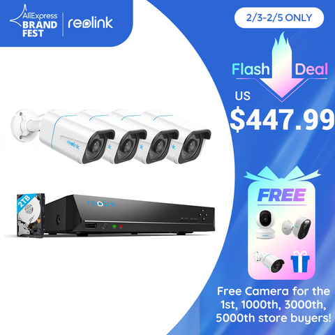 Reolink Smart 4k Security Camera System 8MP PoE  24/7 Recording 2TB HDD Featured with Person/Vehicle Detection RLK8-810B4-A ► Photo 1/6