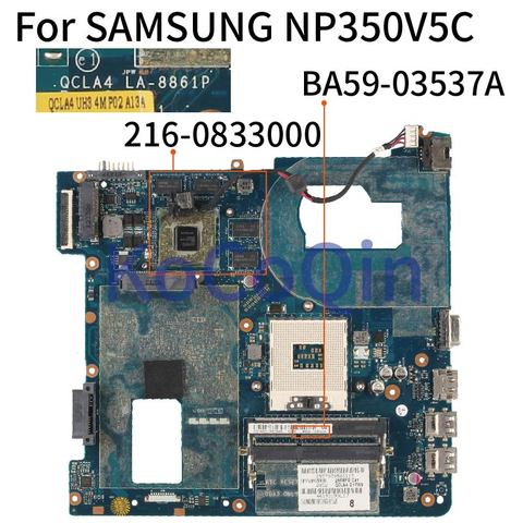 KoCoQin Laptop motherboard For SAMSUNG NP350V5C SLJ8E HM76  Mainboard BA59-03537A LA-8861P 216-0833000 ► Photo 1/5