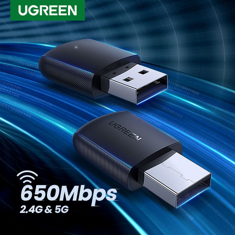 UGREEN Wifi Adapter Wireless Adapter 650Mbps USB WiFi 2.4G & 5G Netowrk Card for PC Computer USB WiFi Adapter USB Ethernet WiFi ► Photo 1/6