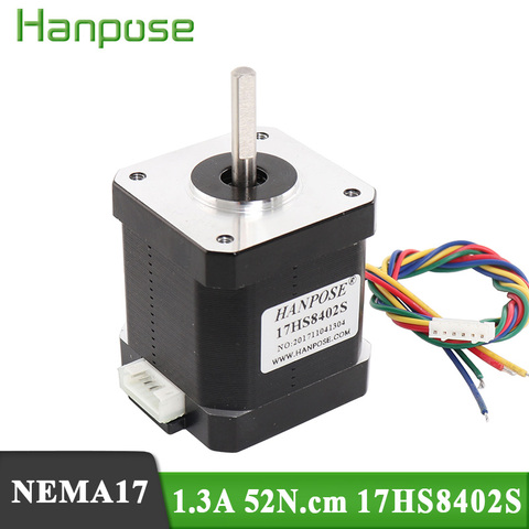 Free shipping 1pcs Nema17 Stepper Motor 48mm 1.3A  52N.cm Nema 17  motor 42BYGH (17HS8402S)  4-lead motor for CNC 3D printer ► Photo 1/6