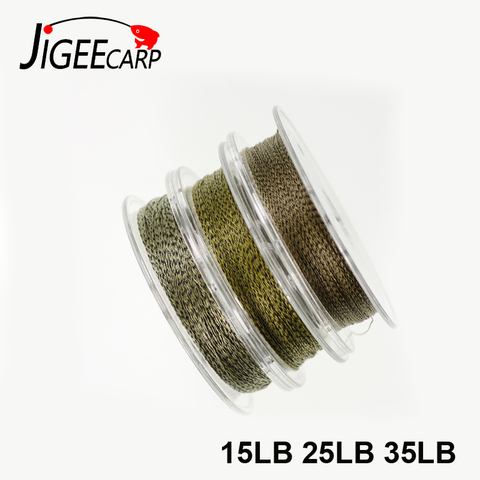 JIGEECARP 1PC Carp Fishing Line Braided Hooklink Soft Rig 15 25 35LB Braid Camo Carp Line For Hair Rig Carp Fishing Tackle ► Photo 1/6