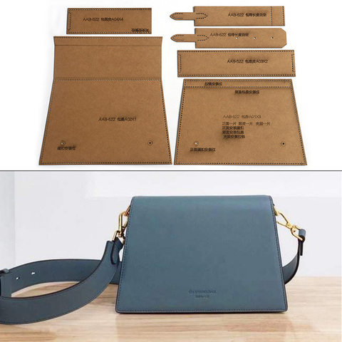 1Set DIY Kraft Paper Template Fashion Lovely Organ Bag Shoulder Crossbody Bag Leather Craft Pattern DIY Stencil Sewing Pattern ► Photo 1/6