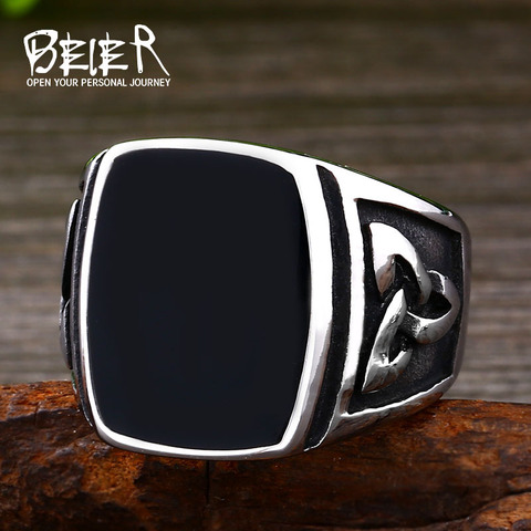 Beier Cool Men's Retro Egypt Pattern Stainless Steel Gothic Style Fashion Ring For Man  BR8-037 ► Photo 1/6