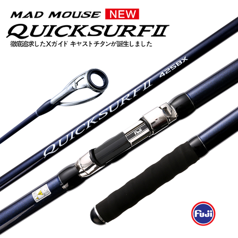 NEW MADMOUSE QUICK SURF 425BX 3 Section Fuji Parts Spiral X Carbon Surf Fishing Rod Sinker 100-300g 4.25m Surf Spinning Rods ► Photo 1/6