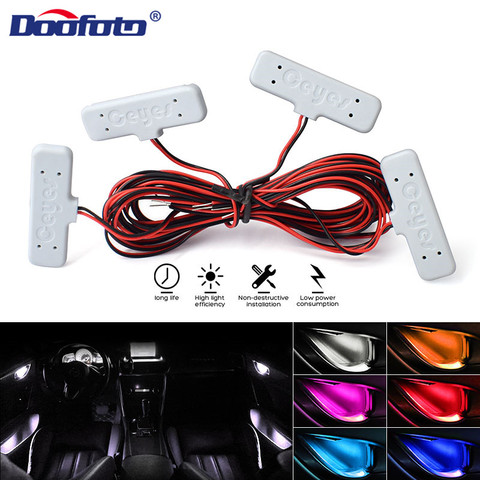 Mini Car Door Bowl decoration Light 12V Auto Interior Atmosphere Welcome Lamp Low Power Colorful LED Strip for BMW Audi All Car ► Photo 1/6