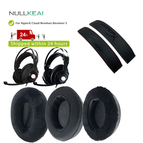 NULLKEAI Replacement Thicken Leather Velvet Earpad For HyperX Cloud Revolver,Revolver S Headphones High Quality Earmuff Headband ► Photo 1/6