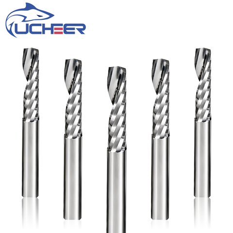 UCHEER 1pc 3.175mm single flute end mill for wood processing CNC  Cutters Carbide Tools Milling Cutter for MDF Plywood ► Photo 1/5