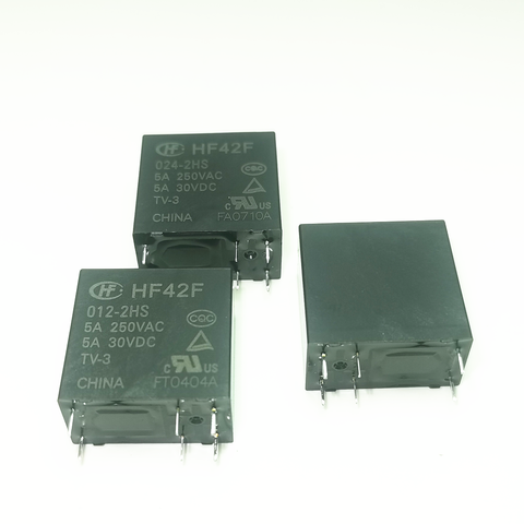 10PCS/lot  Power relay  JZC-42F HF42F-005-2HS HF42F-012-2HS HF42F-024-2HS 5A250VAC 6PIN 2 group normally open ► Photo 1/4