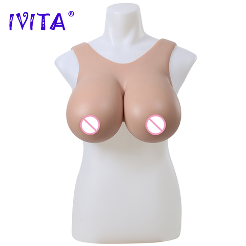 IVITA Silicone Breast Forms Fake Boobs Realistic Full Silicone Boobs for Crossdresser Drag Queen Shemale Transgender Cosplay ► Photo 1/6