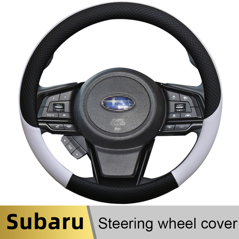 100% DERMAY Brand Leather Car Steering Wheel Cover Anti-slip for Subaru Forester Legacy XV BRZ WRX High Quality Auto Accessories ► Photo 1/6