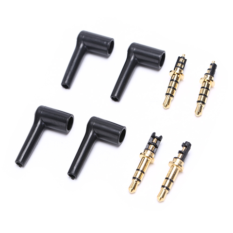 2pcs/lot 3.5mm Stereo Headset Plug Jack 3 4 Pole 3.5 Gold Plated 90 Degrees Black Audio Plugs Jack Adaptor Connector ► Photo 1/6