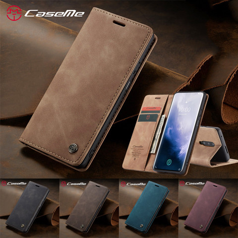 CaseMe High Quality Retro Magnetic Flip Leather Case for OnePlus 7 8 Pro Wallet Card Cover One Plus 7 8 Pro Phone Cases Coque ► Photo 1/6