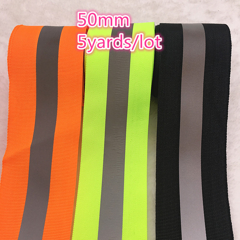 Hot 1 / 3 / 5 Yards Safety Silver Reflective Sew on Fabric Tape Strap Vest Webbing 50mm/15mm ► Photo 1/6