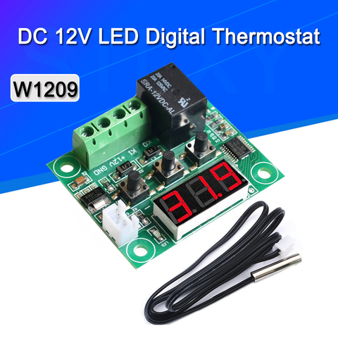 12V Digital Temp Thermostat Temperature Controller Sensor Relay Switch -50-110C W1209 ► Photo 1/4