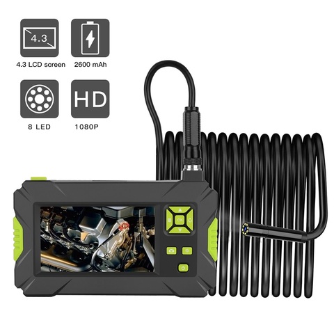 Industrial Video Endoscope 1080P HD Borescope Dual Lens Sewer Inspection Snake Flexible Camera with 4.3 inch Screen for Car Pipe ► Photo 1/6