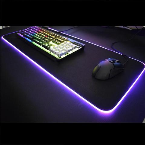 LED RGB Colorful Light Luminous Desktop Mouse Pad Carpet Computer Accessory ► Photo 1/6