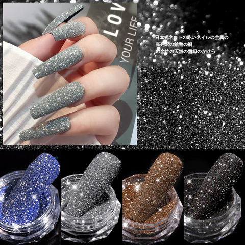 Nail Glitter Powder Holographics Silver Pigment Nail Art Dust