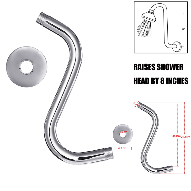 8inch S Shower Arm Stainless, Shower Extension Arm