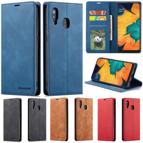 Business Magnetic Leather Case Cover For Samsung A01 A11 ... A71 A91 A10 A20... A80 A90 A21S A70S A30S A50S Flip Wallet Case ► Photo 1/6