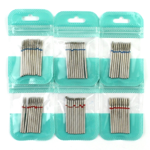 10pcs Diamond Milling Cutter Nail Drill Bits Set For Manicure Accessory Pedicure Eletric Machine Nail Bit Brush Burr Tools ► Photo 1/6