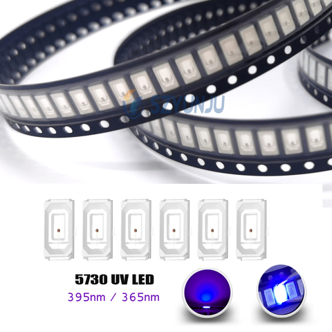 5630/5730 SMD UV Purple Light chip lamps ltraviolet 0.5W 0.2W 395nm 365nm Light Emitting Diode LED Bulb ► Photo 1/5