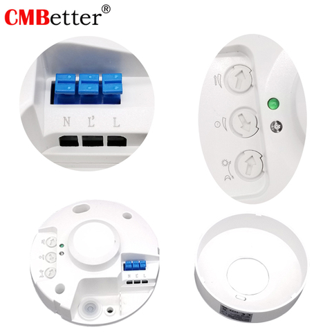 Microwave Sensor 360 Degree Recessed Automatic Infrared PIR Motion Sensor Switch with Time Delay for Ceiling Light Interruptor ► Photo 1/6