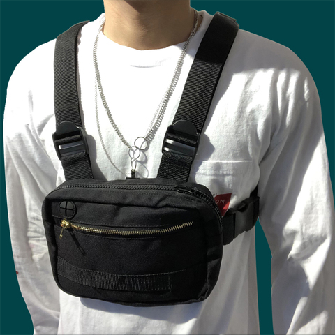 2022 Mini Men Chest Rig Streetwear Outdoor Sports Waist Bag Military Climbing Shoulder Bag Phone Money Belt Tactical Chest Bag ► Photo 1/6