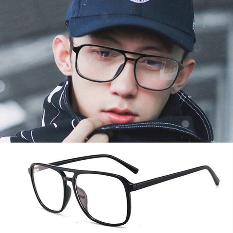 High-quality Unisex Plain glasses women men glasses lens square glasses male female Plain glasses ► Photo 1/6