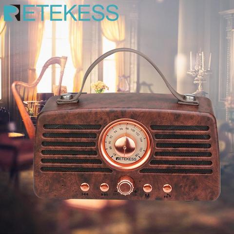 Retekess TR607 Classical Retro FM Radio Receiver Portable Decoration MP3 Radio stereo Bluetooth Speaker AUX USB Rechargeable ► Photo 1/1