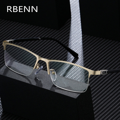 RBENN 2022 New Men Business Reading Glasses High Quality Semi-Frame anti blue light Computer Reading Eyegalsses for Male +1.75 ► Photo 1/6